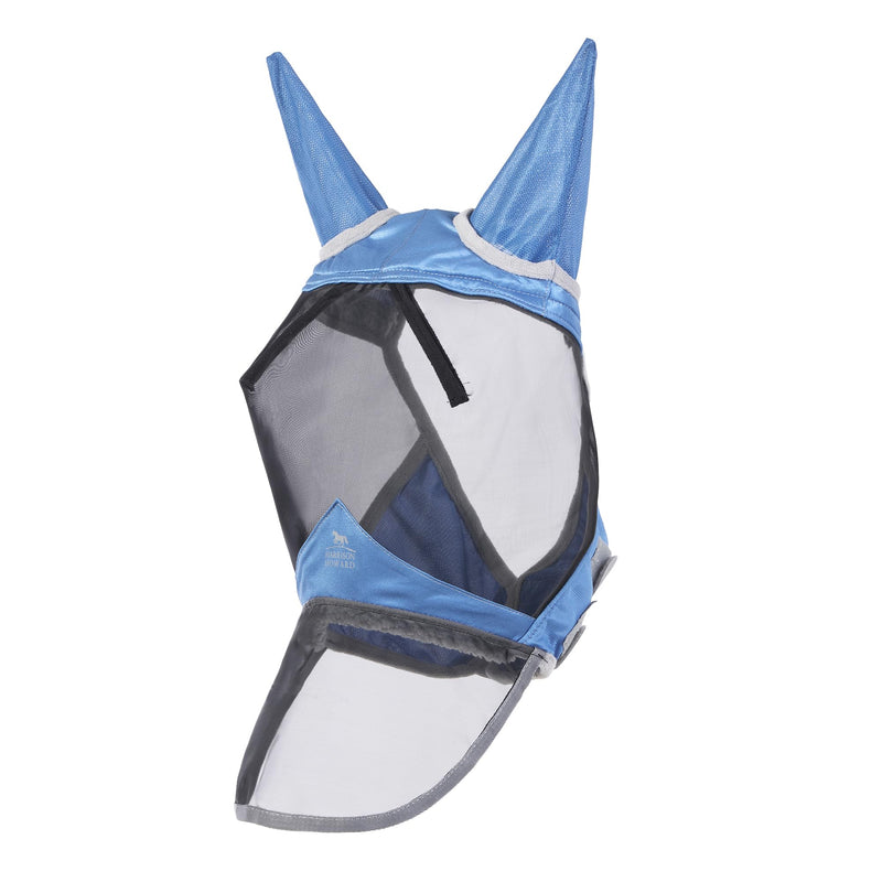 Harrison Howard CareMaster Pro Luminous Horse Fly Mask Large Eye Space Long Nose with Ears UV Protection for Horse Aquamarine M Thoroughbred (M) - BeesActive Australia