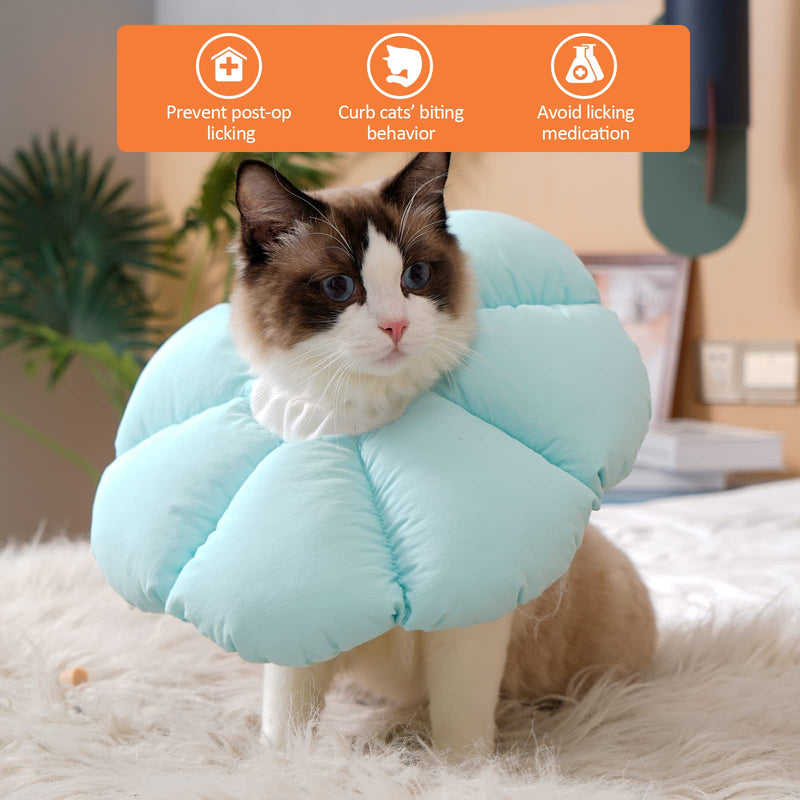 Avont Neck Collar Cat, Adjustable Collar Soft Neck Collar Cat Leak Protection Collar for Small Dogs After Surgery Protective Collar -M|Blue Medium - BeesActive Australia