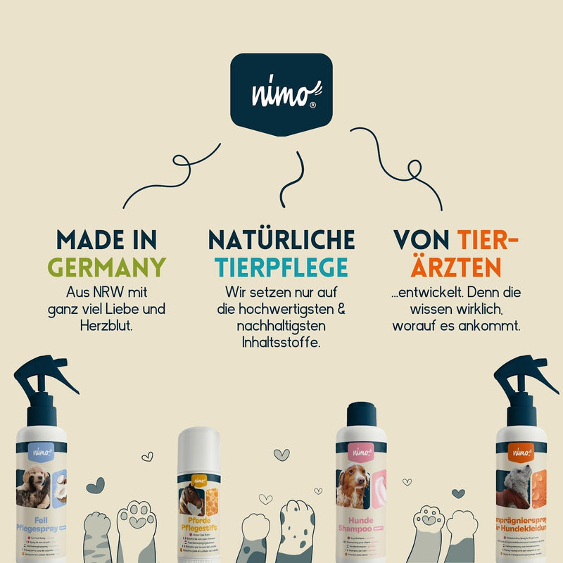 nimo® pet skin care spray | Skin care for dogs, cats with aloe vera & panthenol | Regeneration of the skin in case of dryness & inflammation | against itching & irritation | for vermin infestation, mites 250ml bottle - BeesActive Australia
