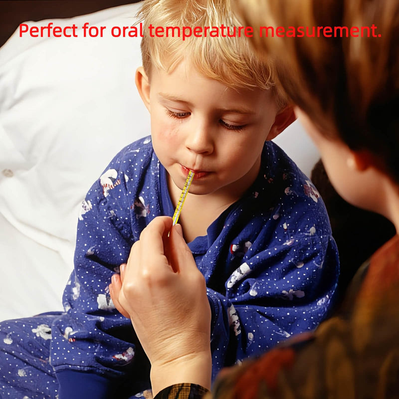 ℃&℉ Oral Thermometer for Adults and Kids 2PCS - Glass Basal Body Thermometer - Rectal Body Thermometer for Baby - Non Digital Infrared Thermometer - Accurate Easy Reading by HARIKA LIFE - BeesActive Australia