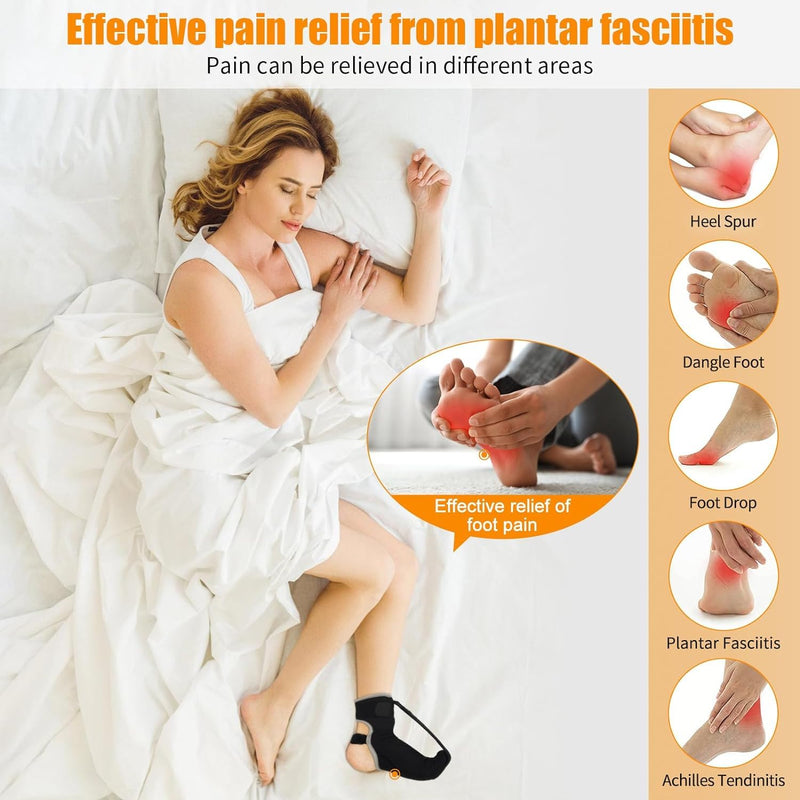 Plantar Fasciitis Night Splint Sock Upgraded Plantar Fasciitis Brace for Women Men with Arch Support for Achilles Tendonitis Foot Drop Heel Spur Pain Relief Black (Medium) Medium
