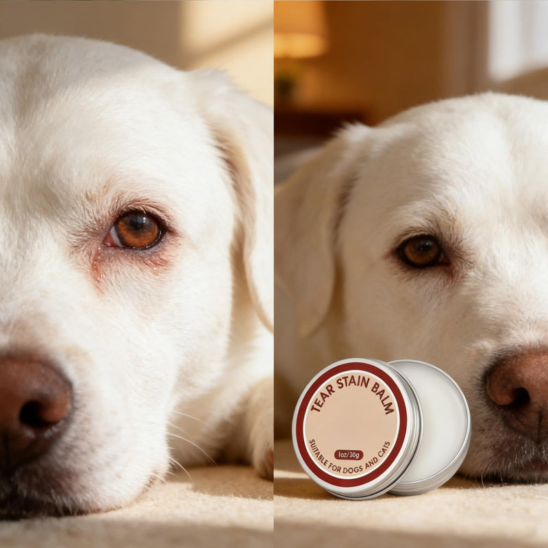 Tear Stain Remover Balm for Dogs & Cats - Gentle & Effective Formula Prevents Tear Stains & Reduces Redness, Safe & Non-Irritating if Licked, Great for White Dogs & Breeds Prone to Stains