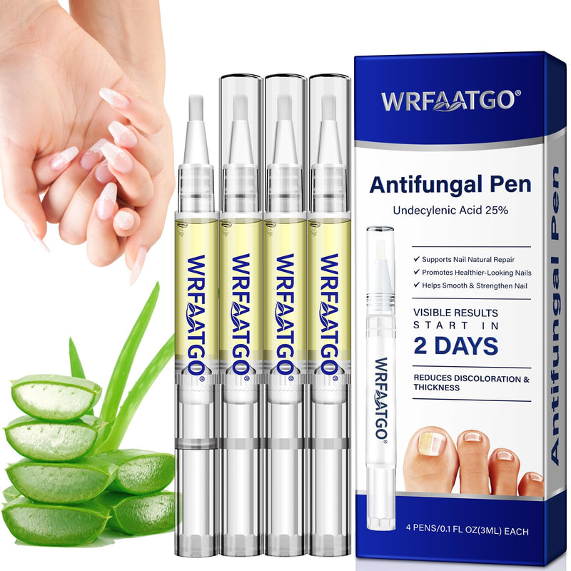 Toenail Fungus Pen, Toenail Fungus Treatment Extra Strength, 25% Undecylenic Acid for Fingernails & Toenails, Toe Nail Treatment, 4PCS Fungal Nail Care Pen with Tea Tree Oil & Oregano Oil