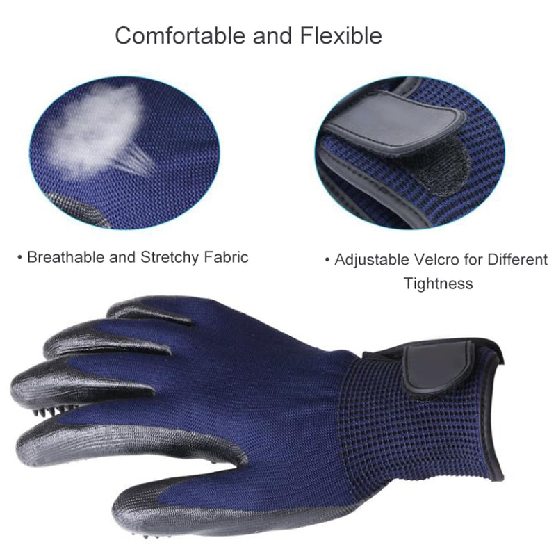 Glove Hair Removal Gloves for Dogs Cats, Pet Care Fur Change Care Cleaning Gloves Pet Brush Grooming Gloves Pet Massager, One Pair, Black - BeesActive Australia