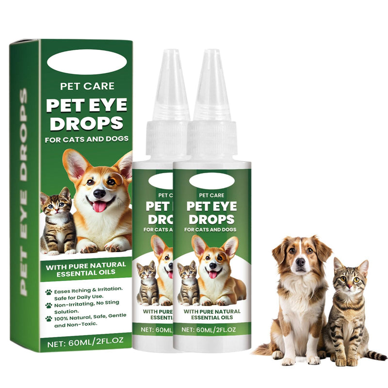 Dog Eye Drops,2pcs Pet Eye Drops,Eye Drops for Dogs,Cat Eye Drops,Dogs Cats Eye Drops for Infection,Gentle Dog Eye Drops,for Dog and Cat Infection,Dry,Itchy,Tear Stain Eyes