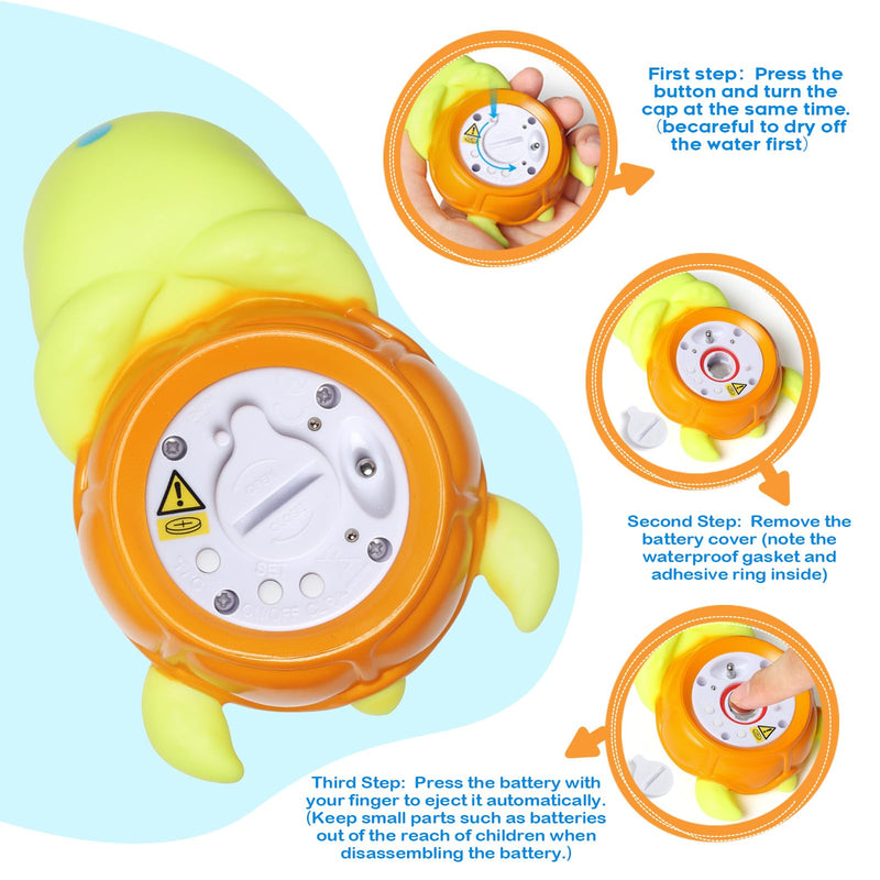 Backstroke Sea Turtle Baby Bath Thermometer,The Infant Baby Bath Floating Toy Safety Temperature Water Thermometer, BPA Free, New Baby Essentials - BeesActive Australia