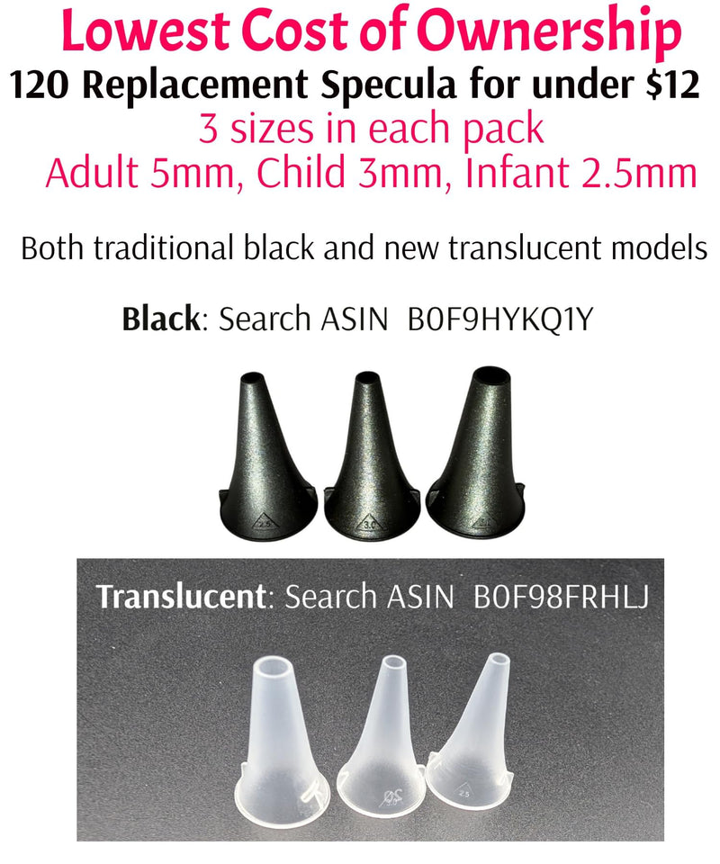 4th Generation Doctor Mom LED Pocket Pro Otoscope with Both Adult and Pediatric Disposable Specula Tips, Battery, and Protective Hard Plastic Case Silver - BeesActive Australia