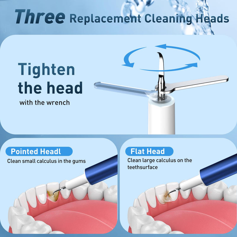 Dental Calculus Remover, Ultrasonic dental calculus remover for Teeth Cleaning with 4 Replaceable Heads and 3 Adjustable Modes - BeesActive Australia
