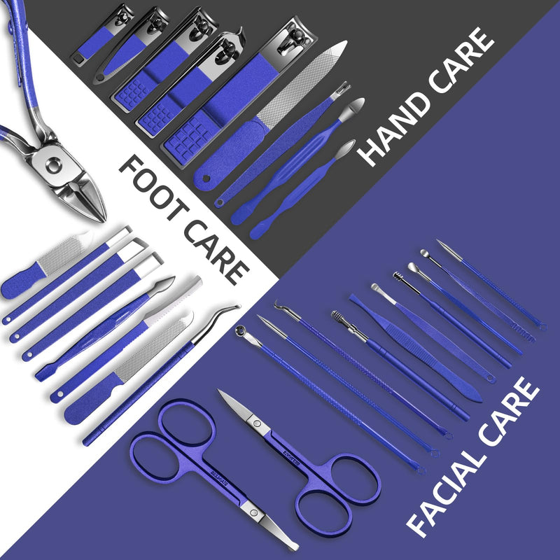 Manicure Set 30 in 1 Nail Clippers Set,Nail Manicure Kit for Women,RedFlow Toenail Clippers,Pedicure Kit,Pedicure Tools,Suitable for Travel Manicure Tools (Purple) Purple