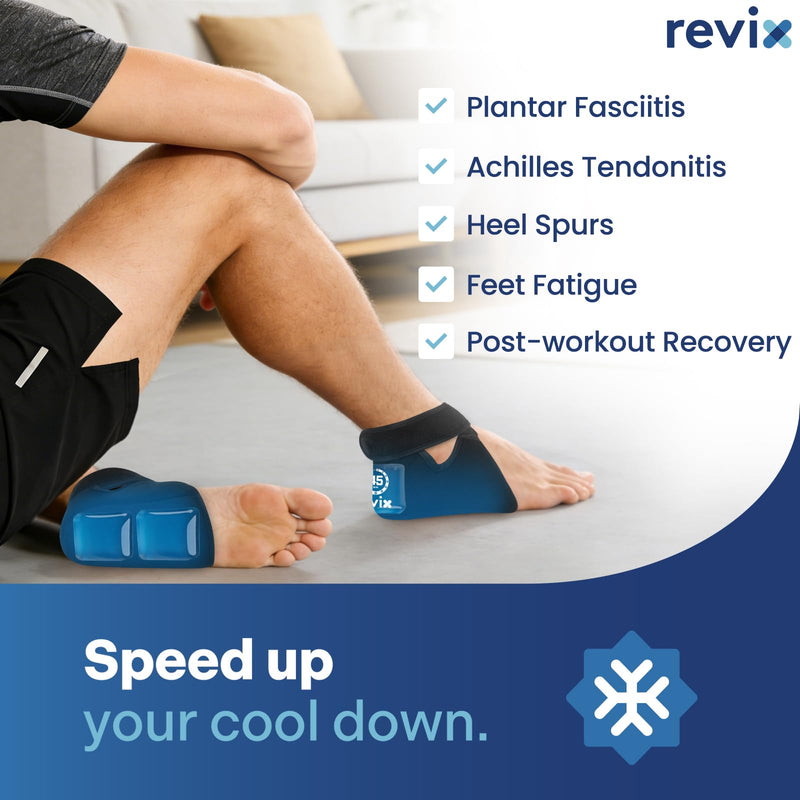 REVIX Heel Ice Pack Wraps for Achilles Tendonitis & Plantar Fasciitis with 45-Min Long Lasting Cold Therapy, 2 Packs Lightweight Gel Ice Pack for Heel Relaxation, Reusable Ice Wrap for Feet Swelling - BeesActive Australia