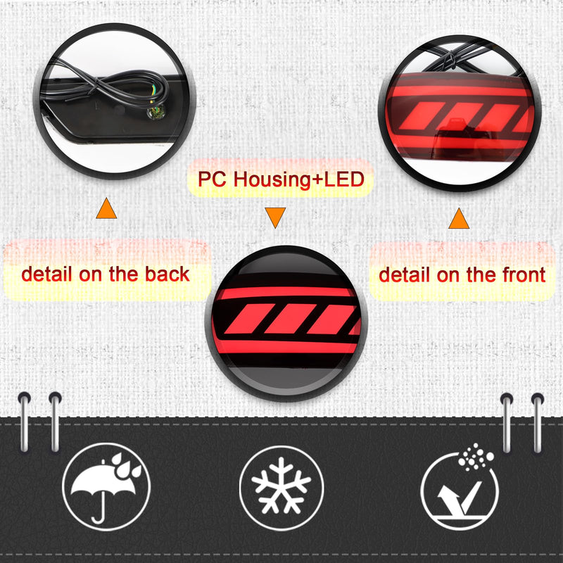 LED Rear Bumper Reflector Lights Trim for Jeep Grand Cherokee 2012-2021 Compass 2011-2017 for Dodge Journey 2011-2017 | Sequential Turn Signal, Red DRL & Brake Light (Red)