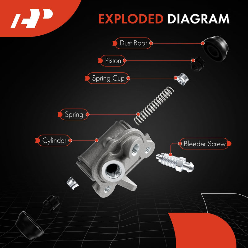 A-Premium Rear Driver and Passenger Drum Brake Wheel Cylinder Compatible with Select Jeep, Dodge and Chrysler Models - Compass 2008-2018, Patriot 2008-2017, Avenger, Caliber, Sebring, 2-PC Set Rear 2-PC