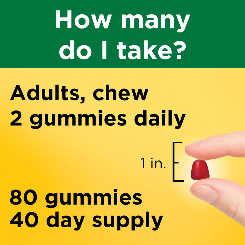 Nature Made Vitamin B12 Gummies 1000 mcg per Serving, 80 Gummy Vitamins | B12 Vitamins, Dietary Supplement for Energy Metabolism Support, B12 Helps Support Brain Cell Function, 40 Day Supply Cherry & Mixed Berry 80 Count (Pack of 1)