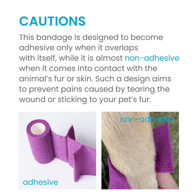 WePet Pet Wrap, Self-Adhesive, Only Sticks to Itself, Non-Woven Tape for Dog Legs, Paws, Wounds, First Aid Cohesive Gauze for Horse, Cat, Bird, Animal, 6 Rolls, 2 Inch, Pawprints A 2 inch (Pack of 6) Pawprints A, 2 of Each Color - BeesActive Australia