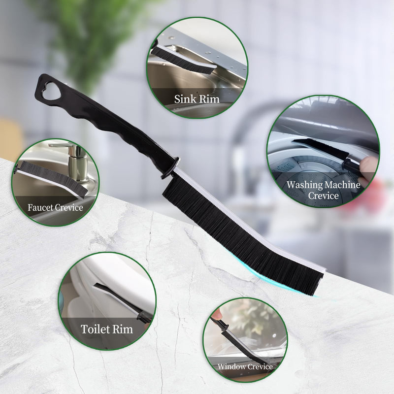 2 Pcs Crevice Cleaning Brush Hard Bristle Gap Brush Multifunctional for Bathroom Household Kitchen Tiles Window Crevice Cleaning Tool (Style 1) Style 1 - BeesActive Australia