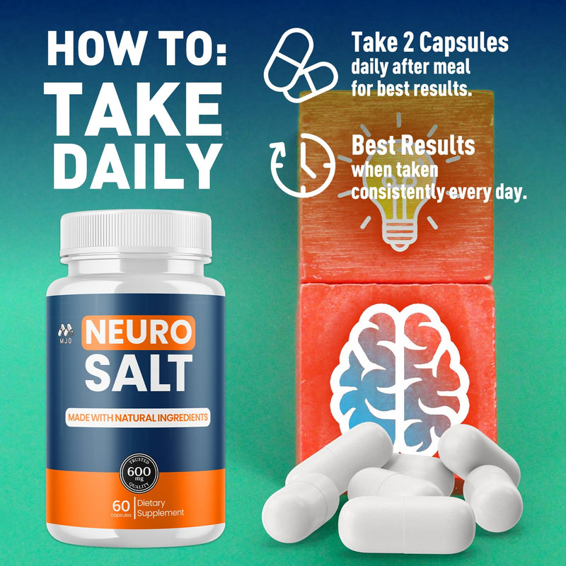 (3 Pack) Neuro Salt Capsules, Official Neuro Salt Supplement (180 Capsules)