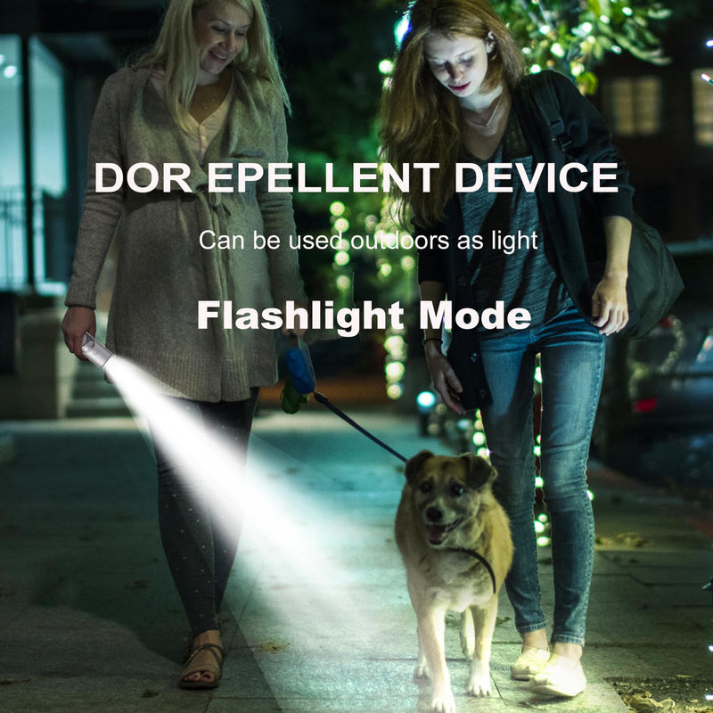 Dog Bark Deterrent Device,Anti Barking Device，Rechargeable Ultrasonic Dog Bark Deterrent Device With HD Display & LED Flashlight，Portable Dog Training Devices Safe for Indoor & Outdoor（GREY）