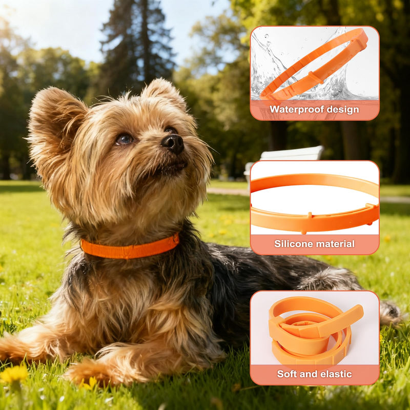 6Pcs Calming Collar for Dogs, Orange Dog Anxiety Relief Collar Adjustable, Dog Calming Collar for Firework Bonfire Night Stress, Anti Barking Collars for Small Medium Large Dogs (Orange)
