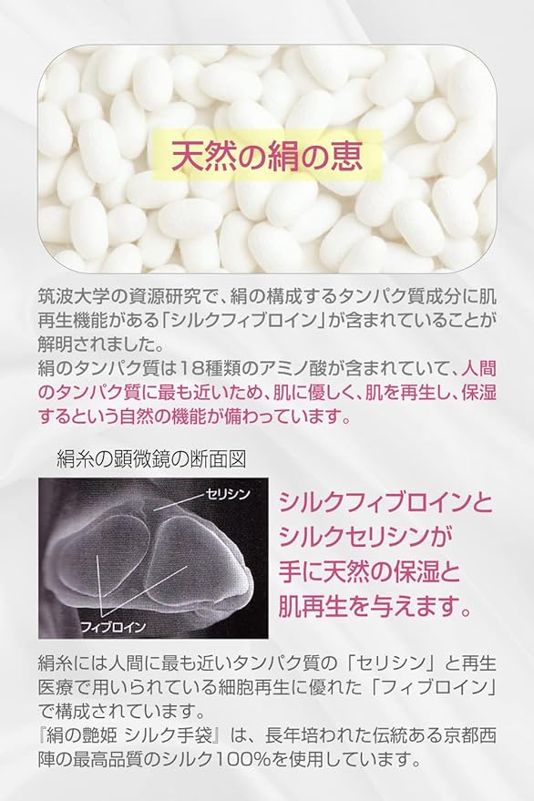 Kyoto Nishijin Silk Gloves, 100% Silk, 98.2% UV Protection, Sunscreen, Sleeping Gloves, Rough Hands, Moisturizing, Long, Women's, Cute, Pink, Black, Recommended, Made in Japan, "Silk Glossy Princess" - BeesActive Australia