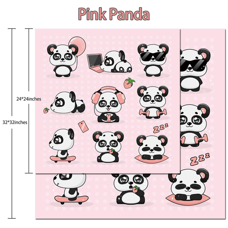Large Size Grooming Blanket for Cats Pets, Restraint Wrap, Self-Adherent, Anti-Bite, Anti-Scratch, Anti-Escape Calming Wrap for Medicine, Nail Clipping (32 * 32inches) Pink Panda（32*32inches） - BeesActive Australia