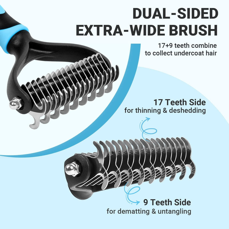 MIU COLOR Pet Grooming Brush，Deshedding Tool & 2 Sided Undercoat Rake for Dogs & Cats,2 in 1,Reduces Shedding and Remove Knots,Mats,Tangles for Cats, Dogs - BeesActive Australia