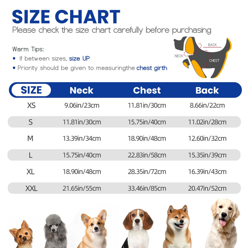 Dog Winter Coat with Harness, Dog Jacket, Dog Clothes with Zipper on Back, Waterproof Windproof Warm Vest, Reflective Cold Weather Coats, for Small Medium Large Dogs, Thick (Blue,L) L(Chest Girth:25.19"/64CM) Blue - BeesActive Australia