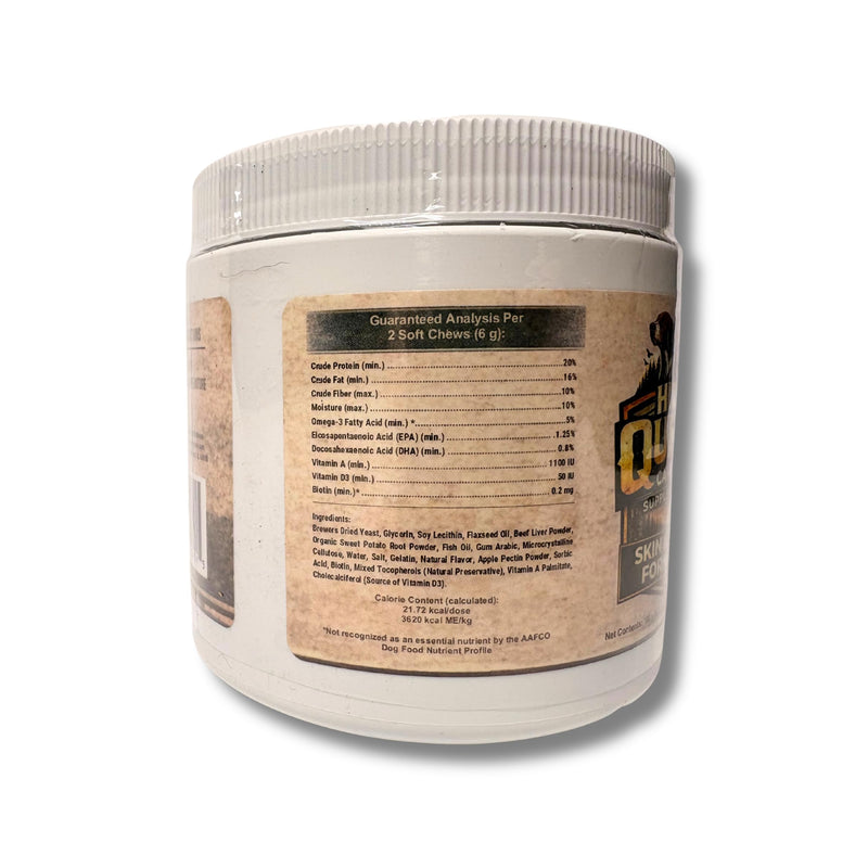 High Quest Skin & Coat Dog Supplement – Salmon Oil, Omega 3, Biotin Soft Chews, Shedding Support for All Breeds (+6 Months Old) - 60 Chews