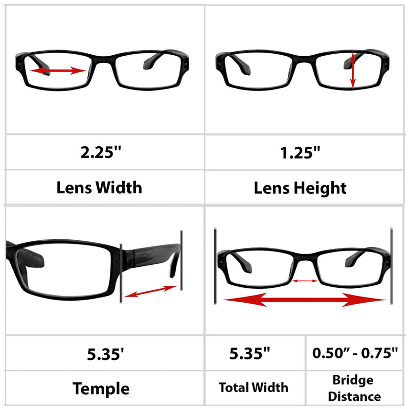 TruVision Readers Reading Glasses, Comfort Spring Hinges for Men and Women, 9501HP 01h-4-black 2.0 x