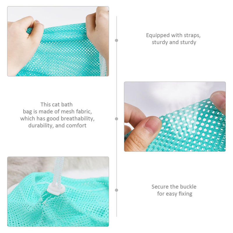 1 piece cat bath bag, 1 piece massage brush, cat bath set, cat shower bag, pet mesh shower bag, pet supplies - BeesActive Australia
