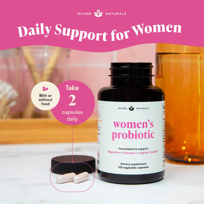 3-in-1 Womens Probiotic - Probiotics, Prebiotics, D-Mannose, 60 Day Supply | Prebiotics and Probiotics for Women, Ingredients to Support Digestive Health, Vaginal Health & pH Balance, Women Probiotic*