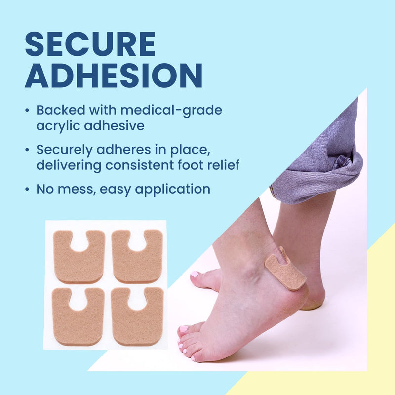 Aetna Foot Products - Adhesive Felt U-Shaped Callus or Toe Pads, Pack of 100, 1/8" Thick