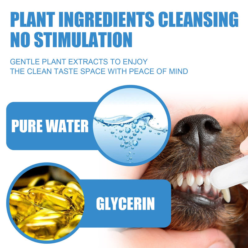 Pet Dental Finger Wipes, Oral Cleansing Teeth Care Finger Cots Wipes Pads for Dogs and Cats, Optimize Oral Health, Reduces Plaque, Freshen Breath - 50 Wipes - PawsPlanet Australia
