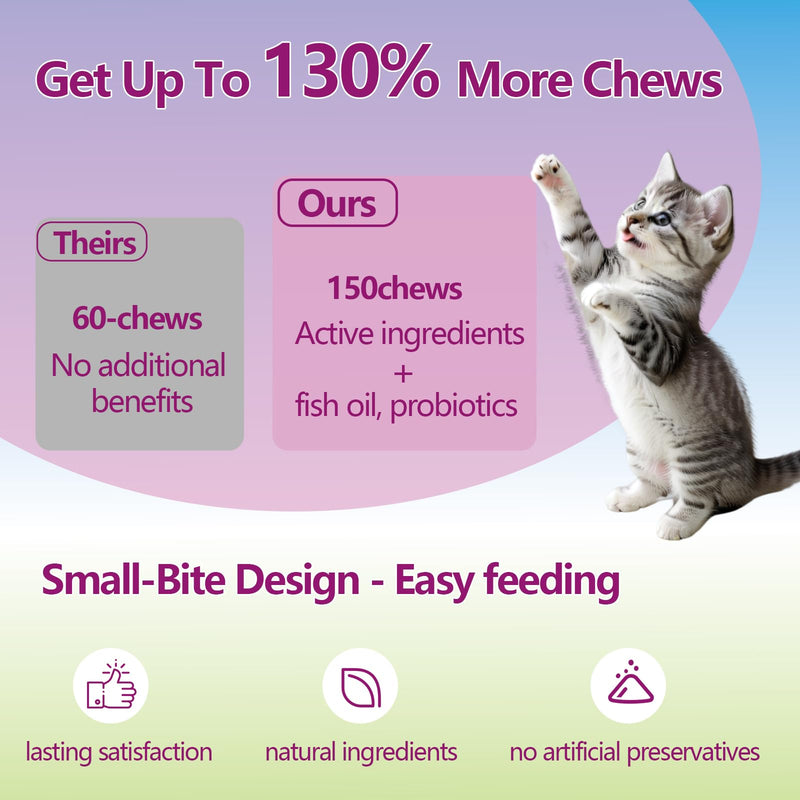 Pet Nutritional Chews for Cats & Dogs - Chicken Flavor with Fish Oil, Omega-3 DHA & EPA, & Essential Vitamins for Daily Wellness Support