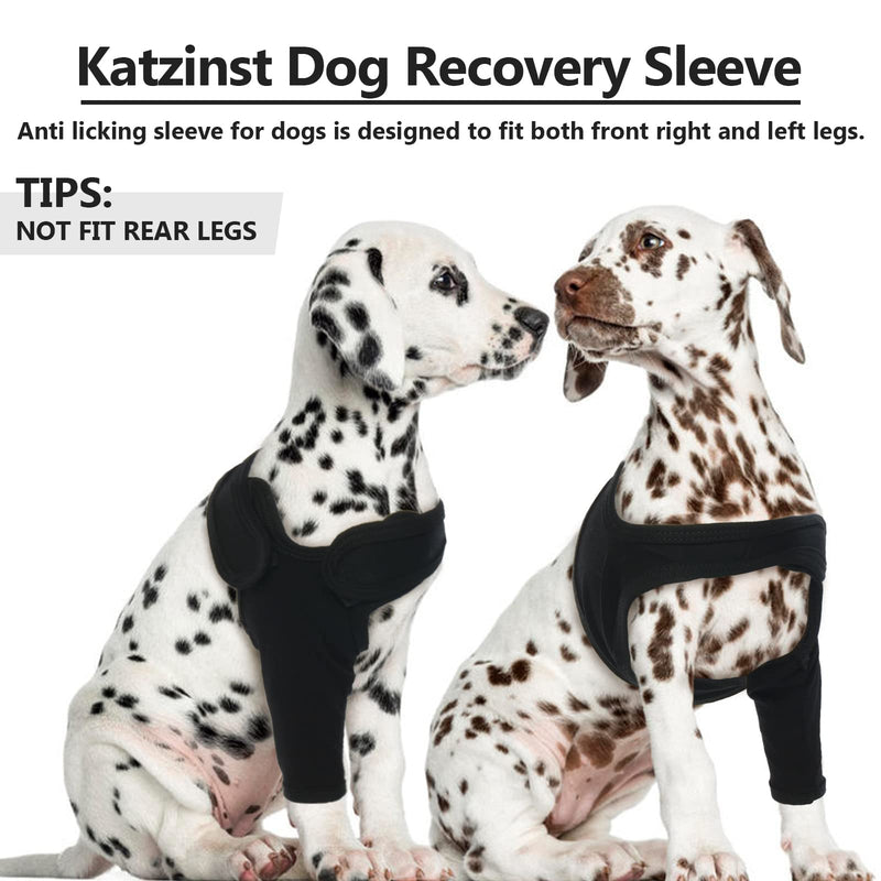 Recovery Sleeve Dog, Elbow Pads for Dogs, Elbow Bandage Protector, Dog Surgery Recovery Sleeves Front Right Left Leg for Hot Spots, Wounds, Bandages, Anti Licking for Dogs, Black 2XL X-Large