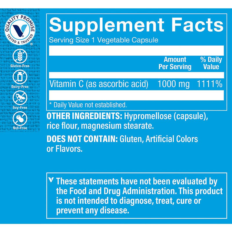 The Vitamin Shoppe C-1000 1,000MG, Antioxidant that Supports Immune (100 Capsules)