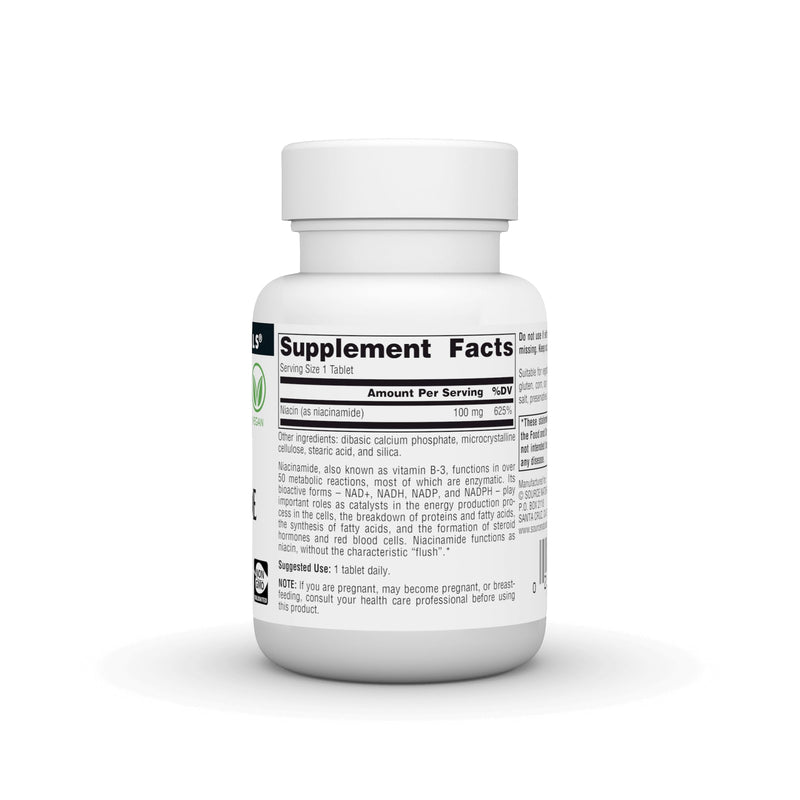 Source Naturals Niacinamide B-3, Dietary Supplement - 100 mg - 100 Tablets