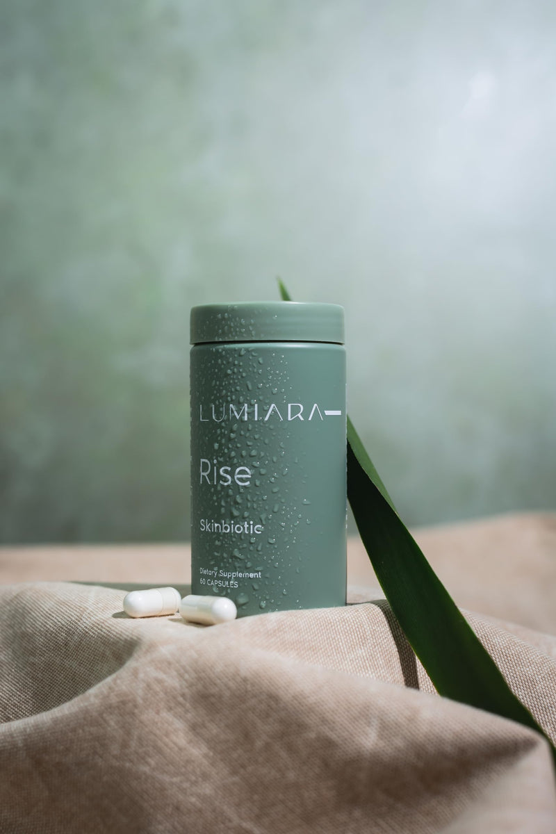Lumiara Rise Skinbiotic - Beauty Boosting, Gut Healthy Skin Supplement for Women of All Ages & Skin Types - Chemical Free, Cruelty Free, Plant Based Collagen Booster - Made in The USA - 60 Capsules