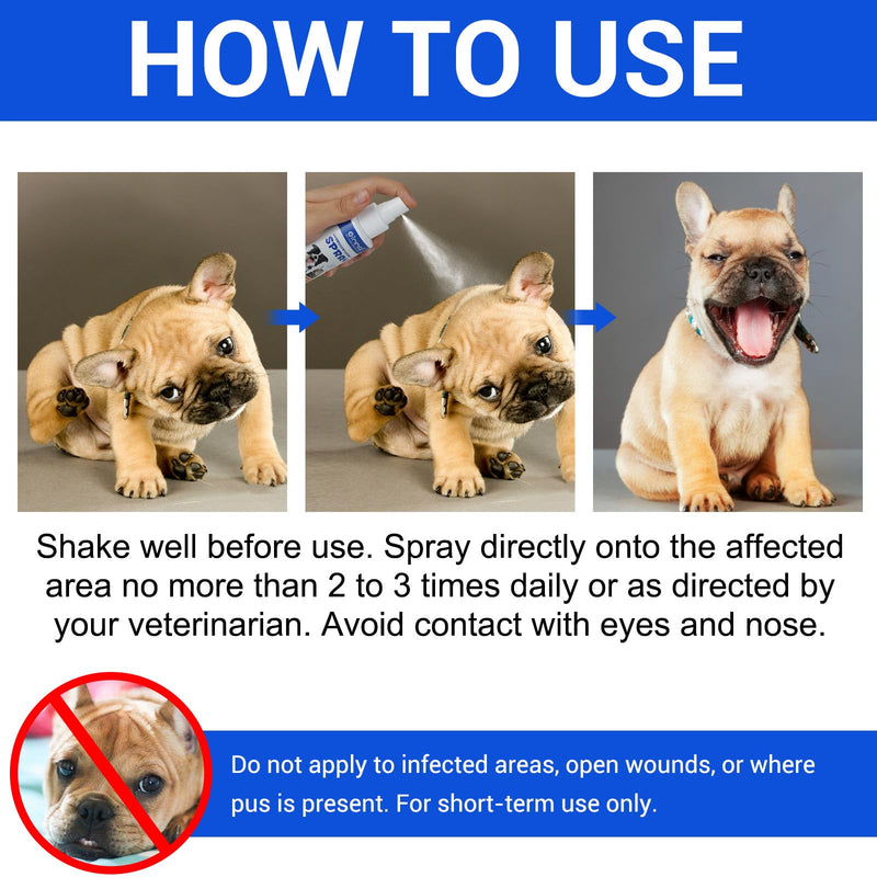 Anti Itch Spray for Dogs, Cats, Horses - Itch Remedies Relief Spray & Hot Spot, Bites, Scrapes, Irritated Skin for Dogs, Irritated Dry Itchy Skin - Pet Skin Care Treatment- 120ml / 4 oz
