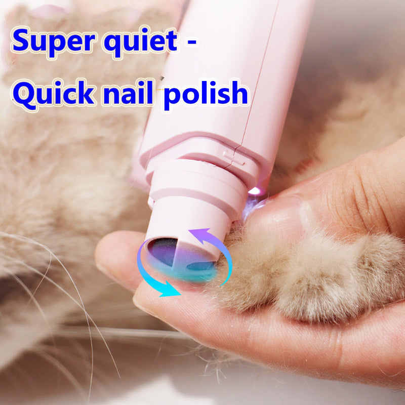 Cat nail grinders & clipper, dog grinder clippers trimmers, for dogs electric best indoor cats painless claw care nails with guard light, quiet grooming led pet cutter, small rechargeable (White)