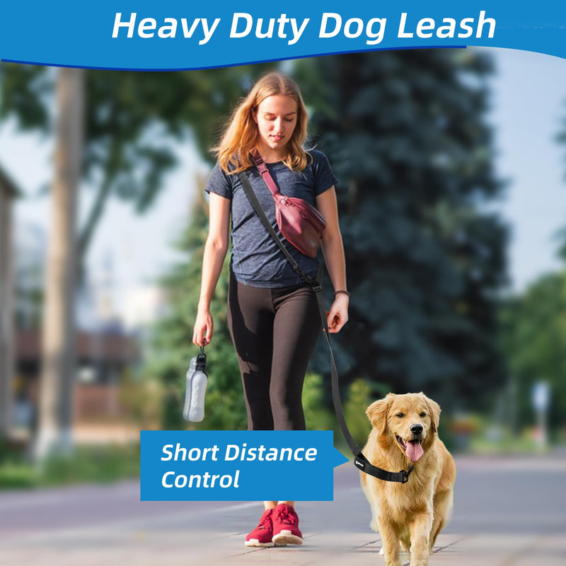 Hands Free Dog Walking Leash, 9ft Black Adjustable Running Leash with Control Handle 9 FT/110 IN - BeesActive Australia