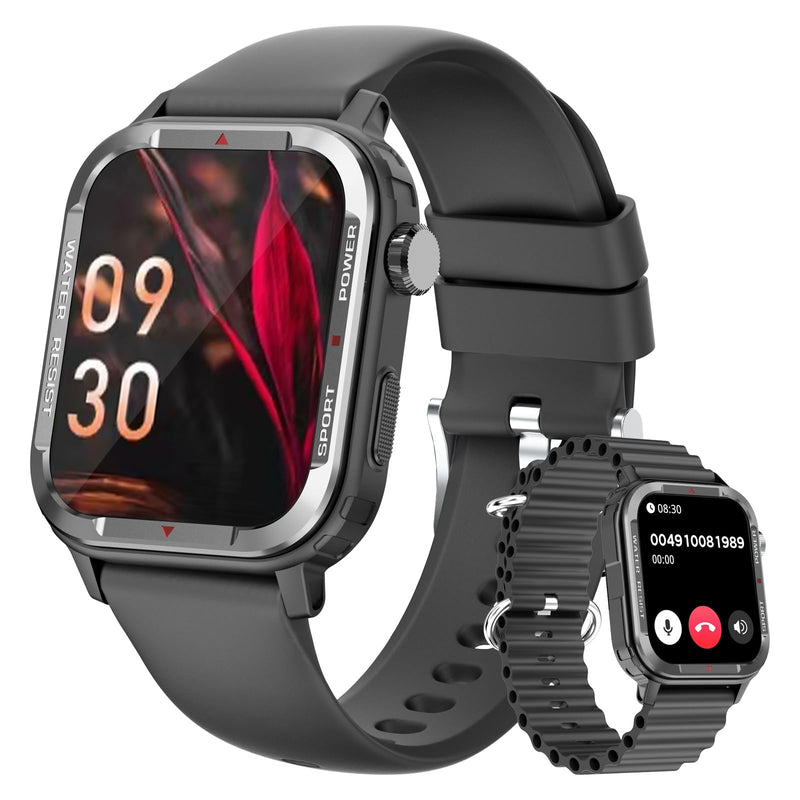 Smart Watches for Men (Answer/Make Call), Fitness Tracker with 123 Sport Modes, Heart Rate Monitor, Spo2, Step Counter, Sleep Tracker, IP68 Waterproof Sports Watch, Fitness Watch for iPhone ＆ Android Black