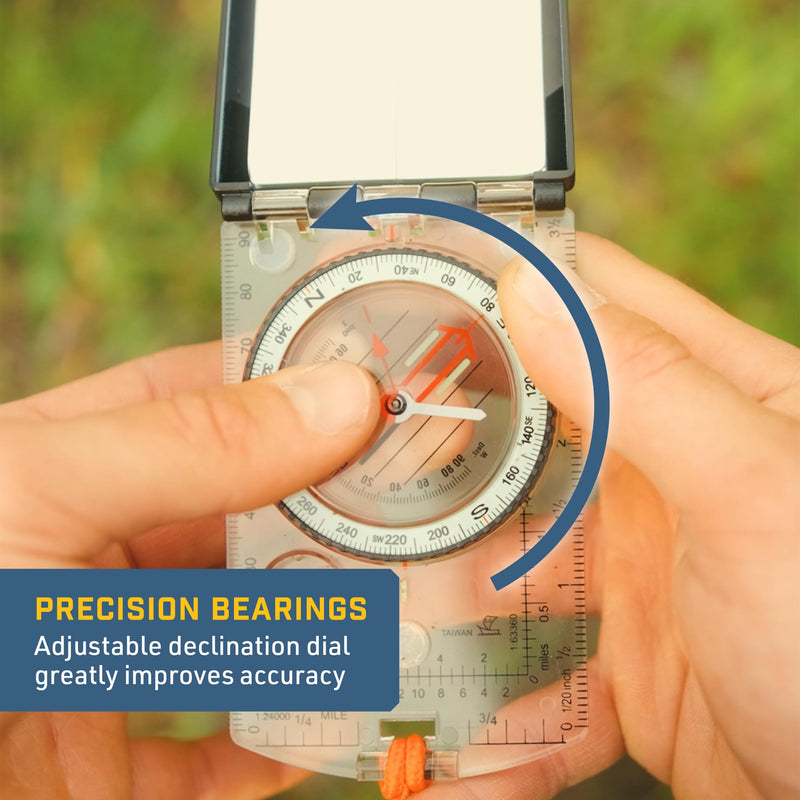 Sun Company ProSight Sighting Map Compass with Adjustable Declination - Lightweight Orienteering Baseplate Compass for Hiking, Backpacking, and Survival Navigation | Professional Grade - BeesActive Australia