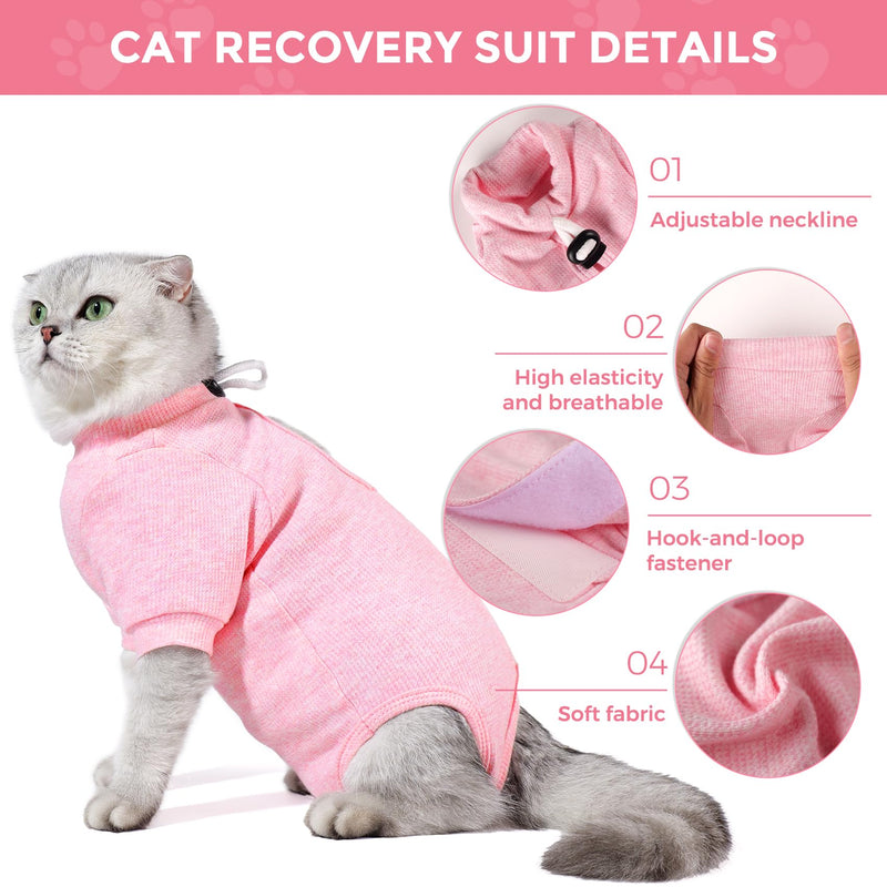 Dotoner cat bodysuit after surgery cat bodysuit for cats surgery cat clothing neck collar alternatives for cats dogs cat suit after surgery anti-leak suit cat pajamas M pink - BeesActive Australia