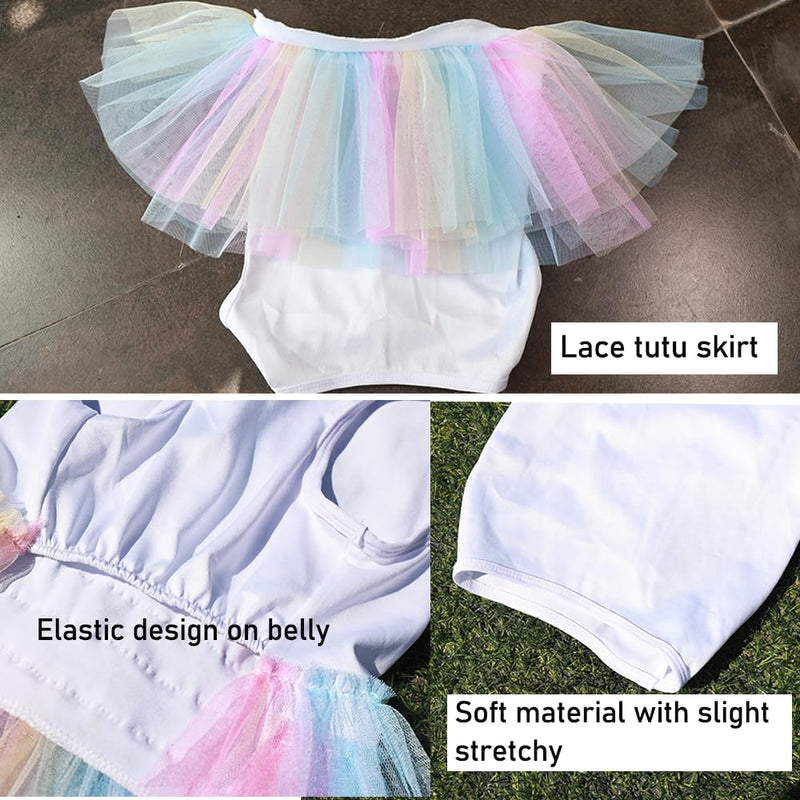 ANIAC White Dog Dress,Summer Dog Clothes for Small Dog Girl, Spring Puppy Princess Dress, Cat Outfit,Pet Clothing for Cats Kitten Chihuahua Yorkie,Rainbow (Medium, White) White tutu Medium