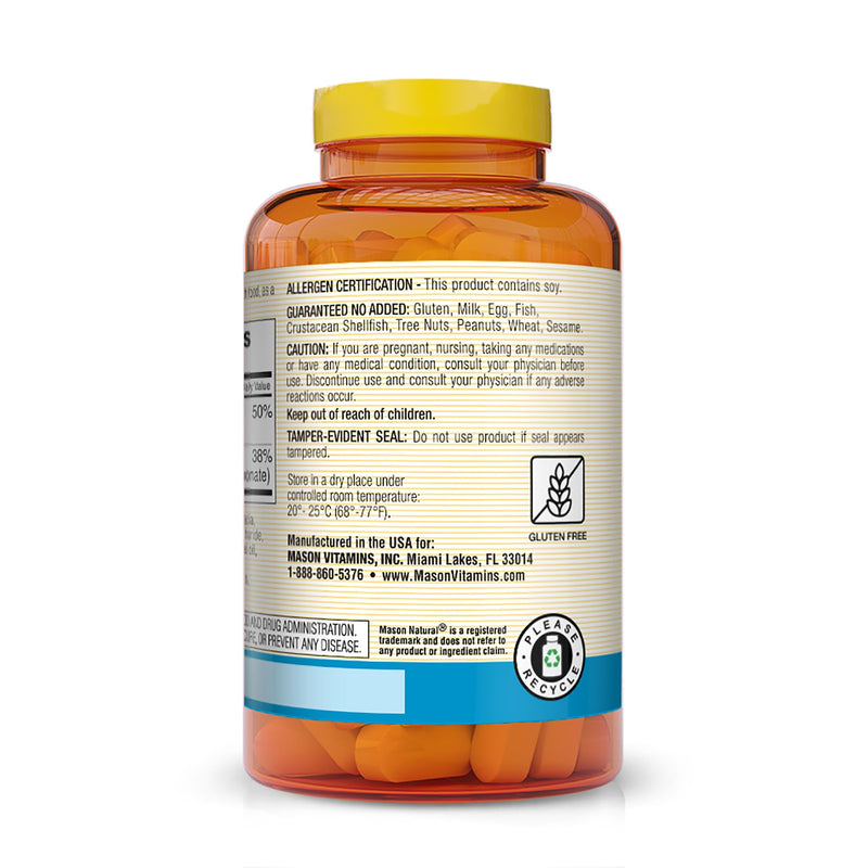 MASON NATURAL Calcium 500 mg (Oyster Shell) with Vitamin D3 to Support Normal Bone and Muscle Function, 250 Tablets
