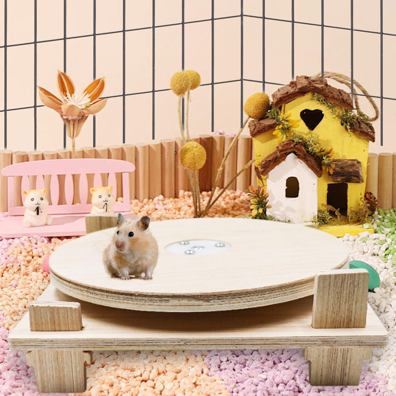 Hamster Toys, Wooden Running Turntable Toy for Small Pet, Hamster Cage Accessories, Rat Enrichment Toys, Running Wheel for Hamester, Rat, Gerbil, and Other Small Animals - BeesActive Australia