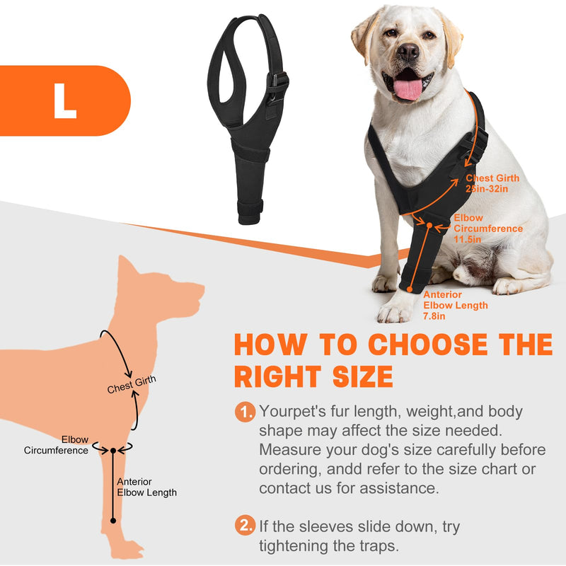 Dog Elbow Protector Brace Sleeve for Arthritis Pressure Sores Dysplasia Calluses– Breathable Adjustable Dog Front Leg Sleeve Anti-Licking for Post-Surgery Care Recovery(Left Leg, L) Large Left Leg