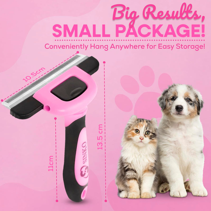 Sinko Deshedding Dog Brush -Professional Dog Deshedding Brush, Dog Brush for Shedding, Pet Deshedding Tool, Cat Deshedding Brush, Fur Deshedding Brush, Pet Hair Remover for Cats and Dogs (Pink) Pink - BeesActive Australia
