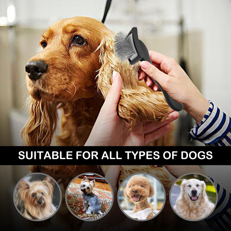 Dog Slicker Brush for Goldendoodles & Golden Doodle Brush for Grooming Kit - Dog Brush for Goldendoodle, Labradoodle, Poodles - Pet Hair Brush for Short & Medium Haired Dogs -Small (Black) - BeesActive Australia
