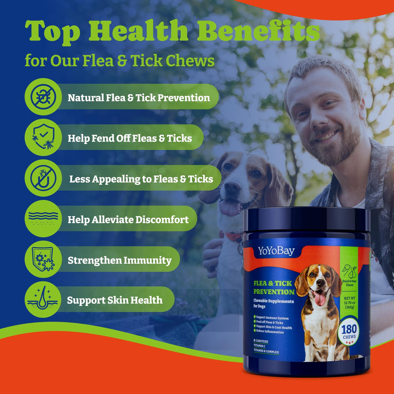Dog Allergy Relief Chews – 70 Count + Flea Defense Chews 180 Count (1.0 Formula)